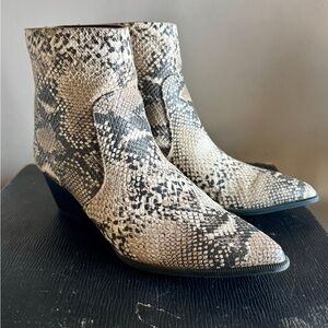 Snakeskin Urban Cowboy Ankle Boots